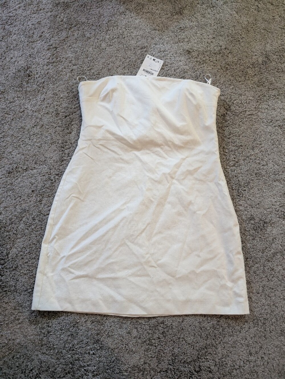 ZARA - Off-White Strapless Mini Dress